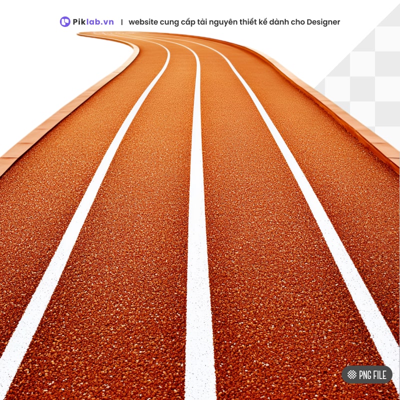 Design resource roadways forked running track isolated on transparent background PNG con đường sân vận động